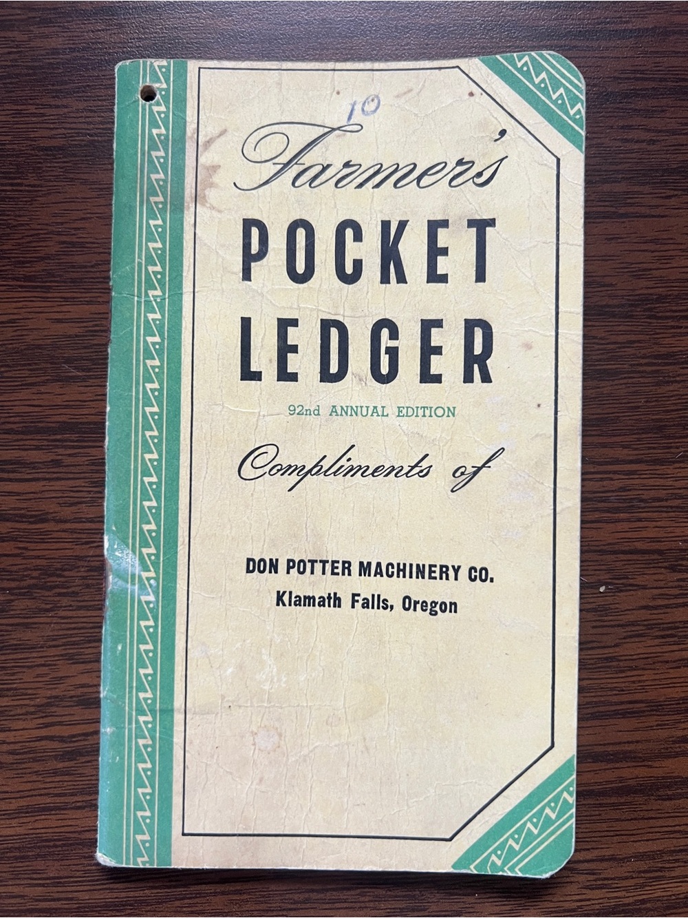 Vintage 1958 John Deere Farmer’s Pocket Ledger Booklet